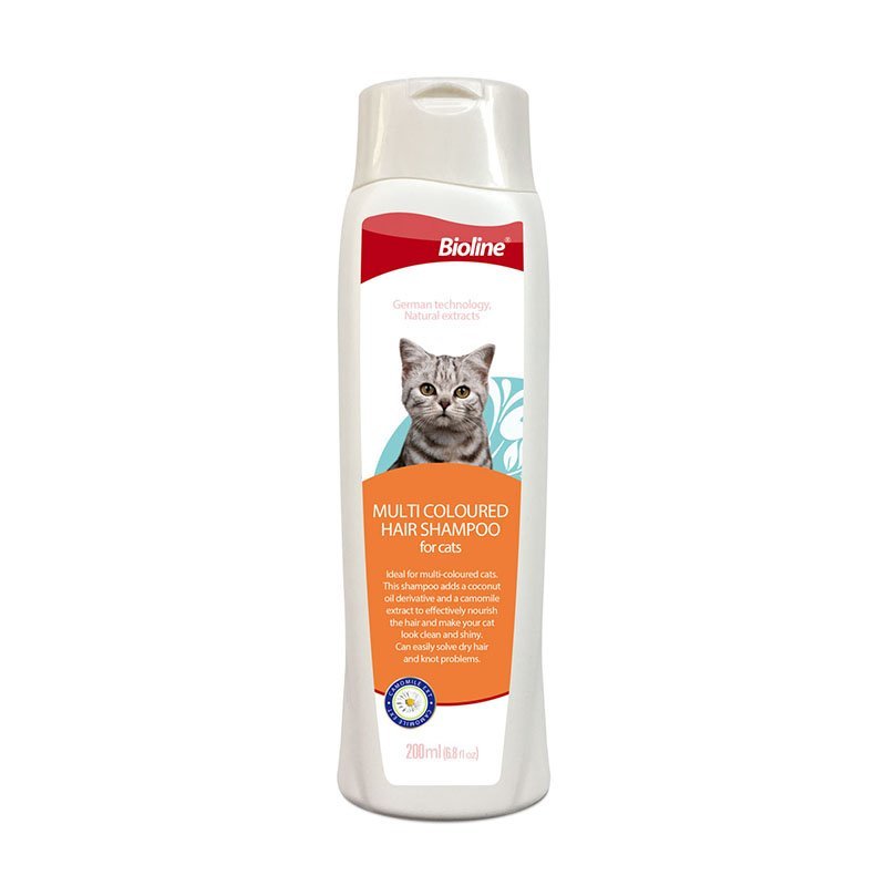 Bioline Multi Coloured Hair Shampoo for cat แขมพูแมวสูตรช่วยบำรุงเส้นขนให้มีสีสวยและเงางาม(2387)