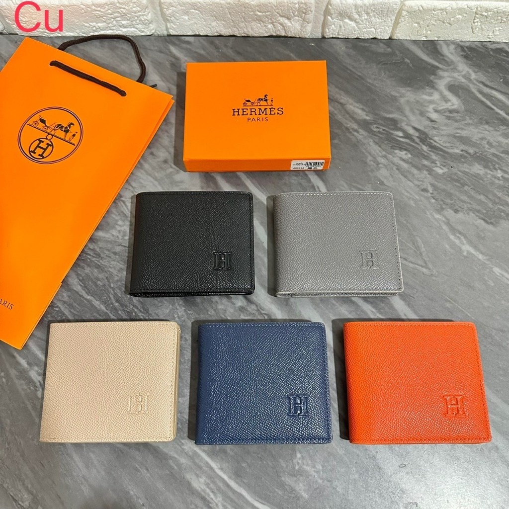 New กระเป๋าเอเมสผู้ชายใบสั้น ขายดี งานดีที่สุด[พร้อมส่ง]!! 2พับพร้อมกล่อง หนังดีมากรับประกัน100%