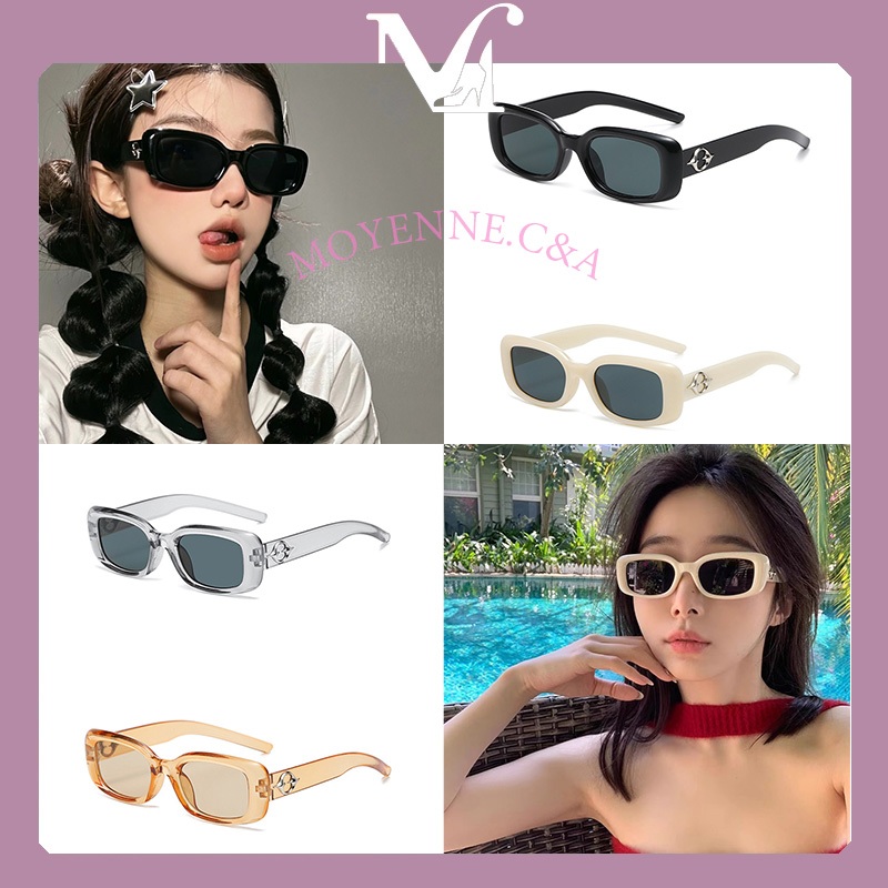 [พร้อมส่งจากไทย] แว่นกันแดดทรงสี่เหลี่ยมยอดนิยมสไตล์เรโทร ใบหน้ากลมดูเรียวลงเมื่อสวมใส่ คุณภาพสูง มีหลายสีให้เลือก
