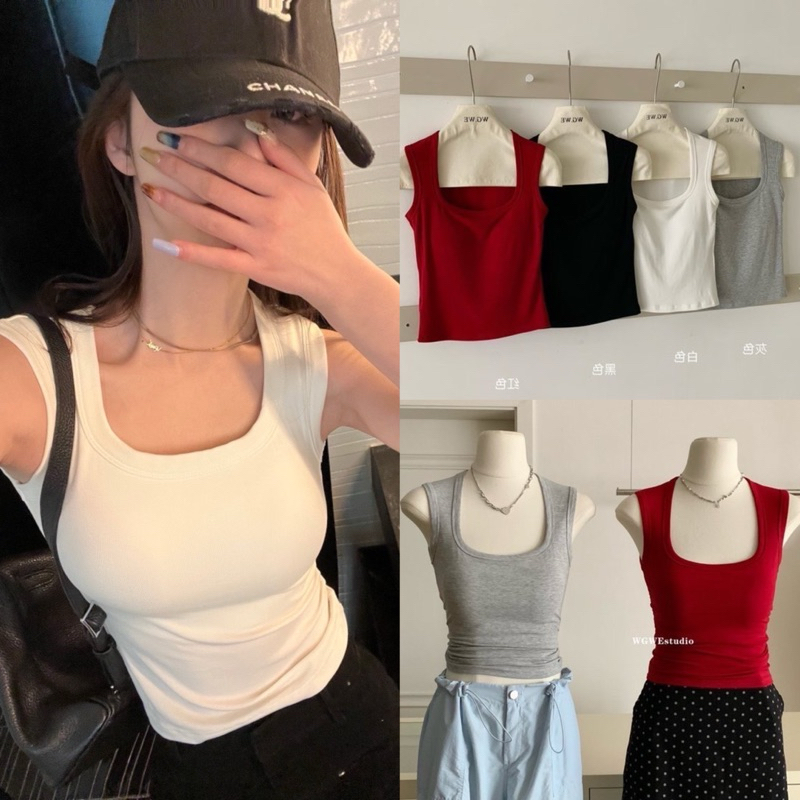 8288#เสื้อกล้าม มีฟองน้ำช่วงอก เนื้อผ้าดี งานสวย TAG:WG.WE