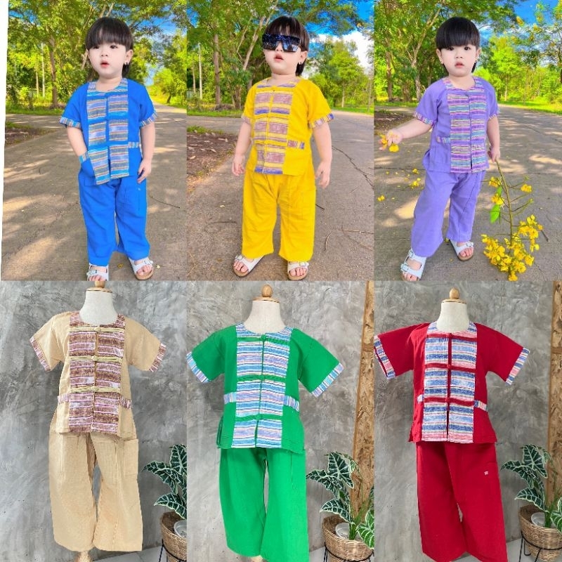 (รหัสTn) ชุดพื้นเมืองเด็ก ใส่ได้ทั้ง ชาย และ หญิง