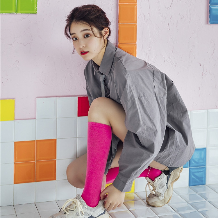 🚀 (ได้รับ 2-3 วัน) 🚀จัดส่งจากประเทศไทย~ถุงเท้ายาวถึงเข่าสไตล์เกาหลีสีลูกกวาดถุงเท้าผู้หญิงสไตล์วิทยาลัย - รูปที่ 7