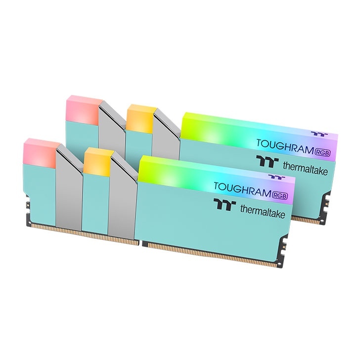 RAM (แรม) PC DDR4 16GB/3600 (8GB*2)THERMALTAKE TURQUOISE TOUGHRAM RGB  (RG27D408GX2-3600C18A)