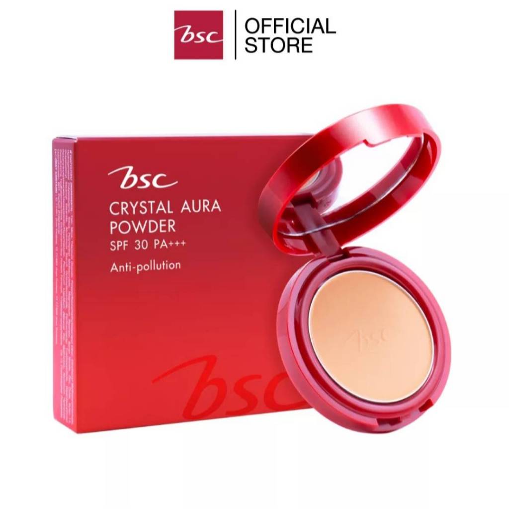 BSC CRYSTAL AURA POWDER SPF 30 PA+++ แป้งแต่งหน้าเนื้อสัมผัสเนียนละเอียดบางเบา 5.7กรัม