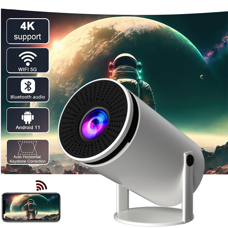 รับประกันฟรี 5 โปรเจคเตอร์ โฮมเธียเตอร์ 4K HD Android 11.0 HY300 เชื่อมต่อ WIFI
