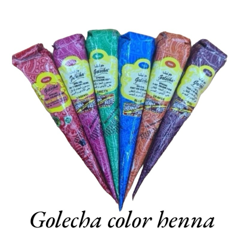 Golecha Henna Body Paint เฮนน่าสีธรรมชาติ /ส้ม/แดง/เขียว/น้ำเงิน/ชมพู/ม่วง