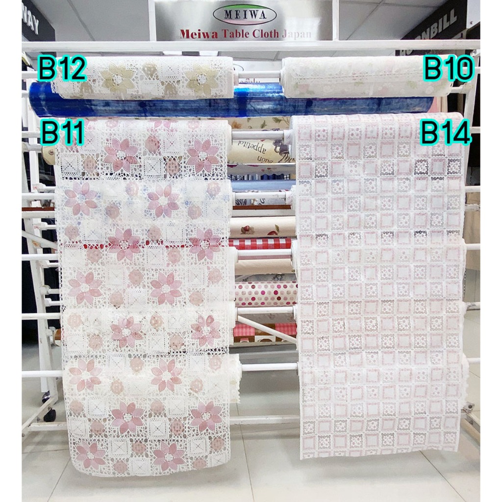 [ขายเป็นเมตร] MEIWA ผ้าปูโต๊ะ ผ้ายางลูกไม้ PVC หน้ากว้าง 50ซม. ยี่ห้อเมว่า จากประเทศญี่ปุ่น