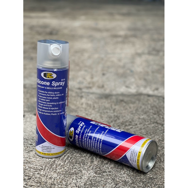 BOSNY สเปรย์ซิลิโคน B110 ขนาด 500 ml ช่วยหล่อลื่น พ่นปืนบีบีกัน ป้องกันความชื้น สายพานลู่วิ่ง รางประตู Silicon