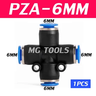 ข้อต่อลม PZA ข้อต่อลมสี่ทางเสียบสายลม 4 ด้านเท่ากัน ข้อต่อPU ฟิตติ้ง PU Fitting PZA 4-12 มิล ราคาส่ง