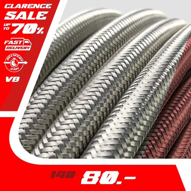 [ลดล้างสต็อก] สายถักสแตนเลส AN6 PTFE (ราคาขายเป็นฟุต) สินค้ามีตำหนิ ลดราคาพิเศษ