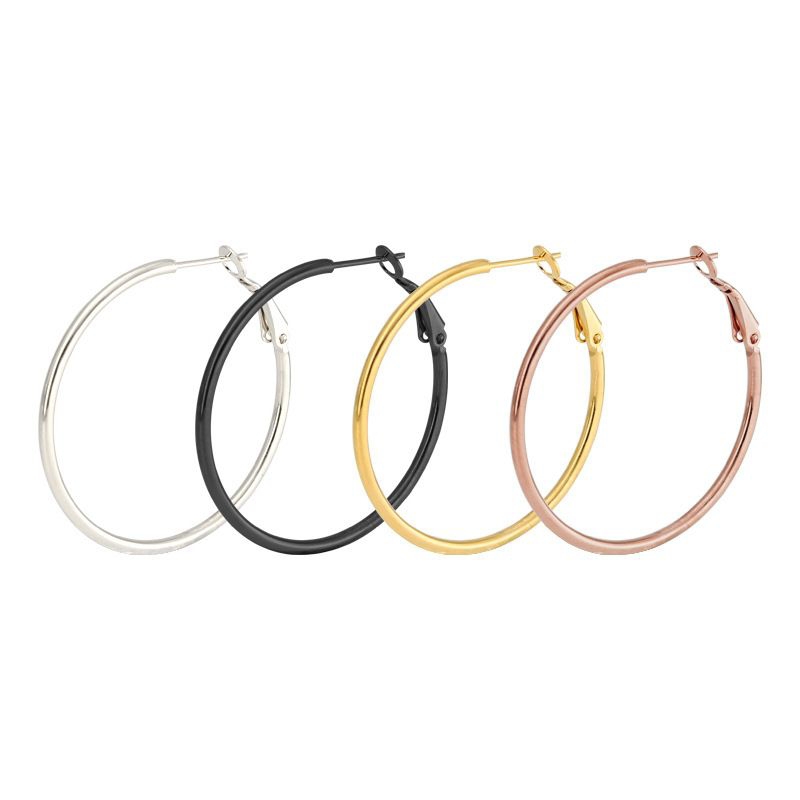 ต่างหูวงกว้างสแตนเลสแท้ คนแพ้ง่ายใส่ได้สีไม่ลอกไม่ดำ ราคา 1 คู่