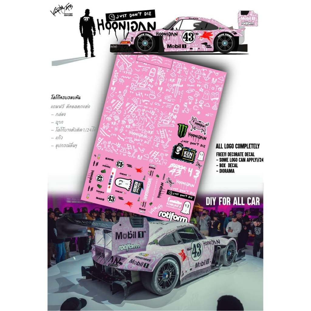 1/64 ครบเซ็ต+ตกแต่ง กล่อง ฉาก 1/24 Ken Block Hoonigan Drift Tackle Pikes Peak Pigasus Hoonicorn BBi Autosport Hoonipigas