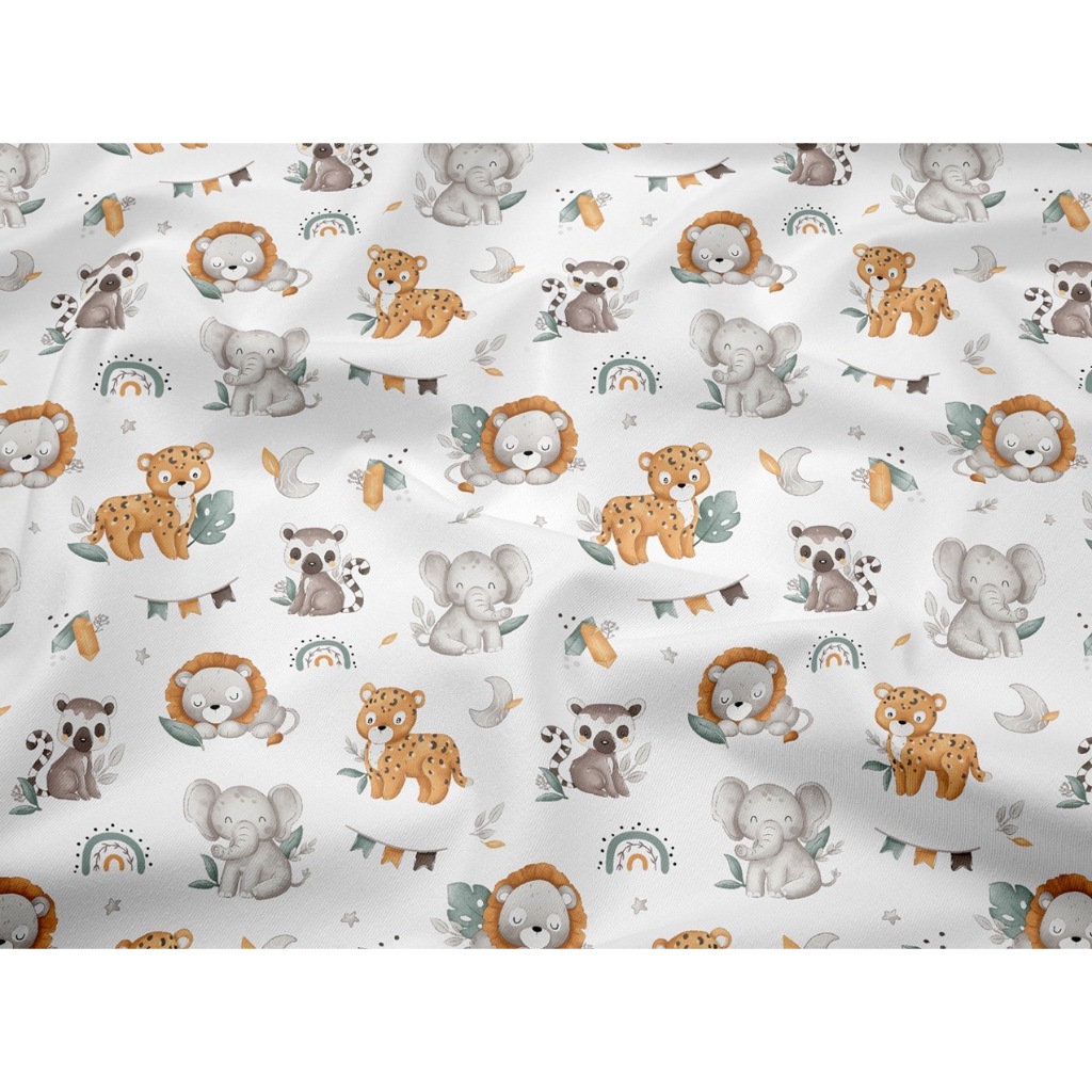 ผ้าคอตตอน 100% ทอทวิล ผ้าเมตร  หน้ากว้าง 1.60 เมตร ลายanimal festival