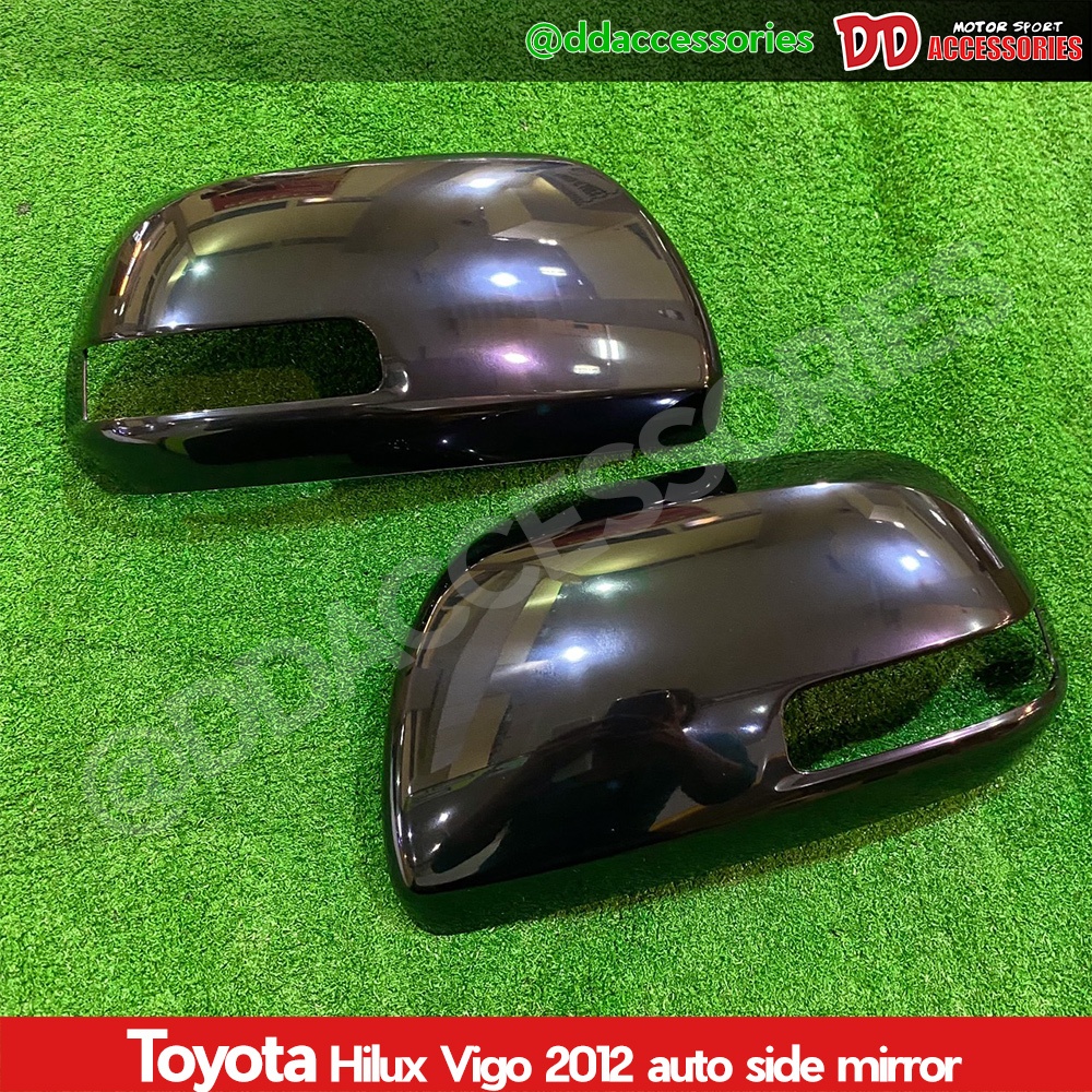 ครอบกระจก ฝาหลังกระจกมองข้าง Vigo fortuner 2012 2013 2014 สีดำเงา สวยมาก แบบเปลี่ยนฝาหลังสำหรับรุ่นที่มีไฟเลี้ยวกระจกคู่
