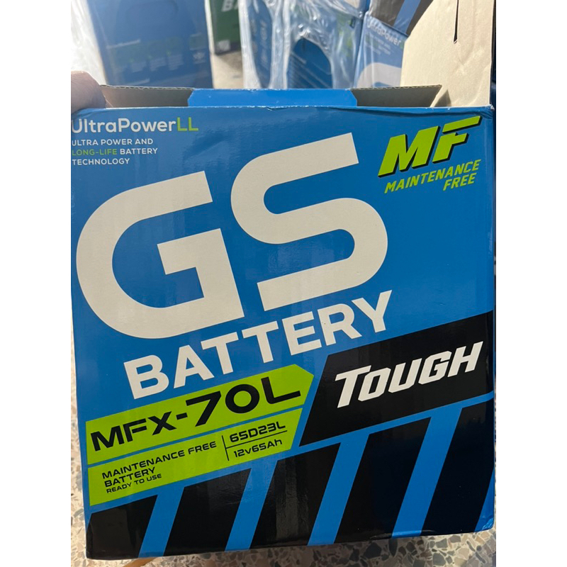 แบตเตอรี่ GS MFX-70L แบตเตอรี่กึ่งแห้ง 65แอมป์ ไม่ต้องเติมน้ำแบตใหม่‼️