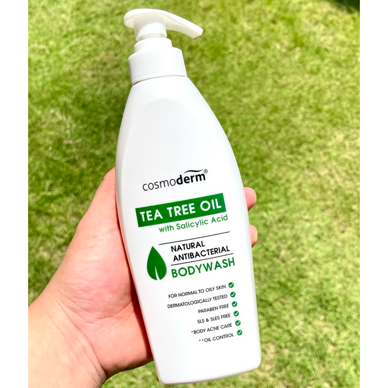 Cosmoderm Tea Tree Oil with Salicylic Acid Bodywash 500ml เจลอาบน้ำ น้ำมันชาเขียว ลดปัญหาสิวบนร่างกาย