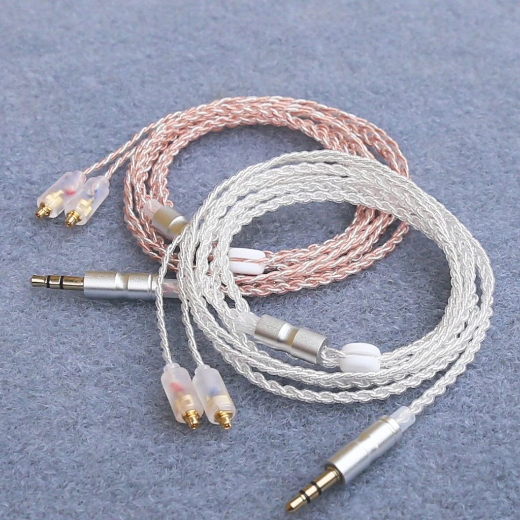 สายหูฟังสำเร็จ ปลั๊ก 3.5มม. pin MMCX 3.5mm สายถัก 4 เส้น