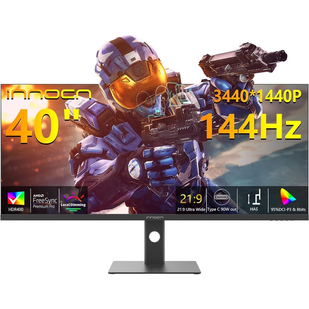 INNOCN 40” 3.5K IPS-ADS UltraWide 144Hz HDR400 Art Monitor(40C1R) FreeSync, IPS-ADS 10bit Panel, Pea