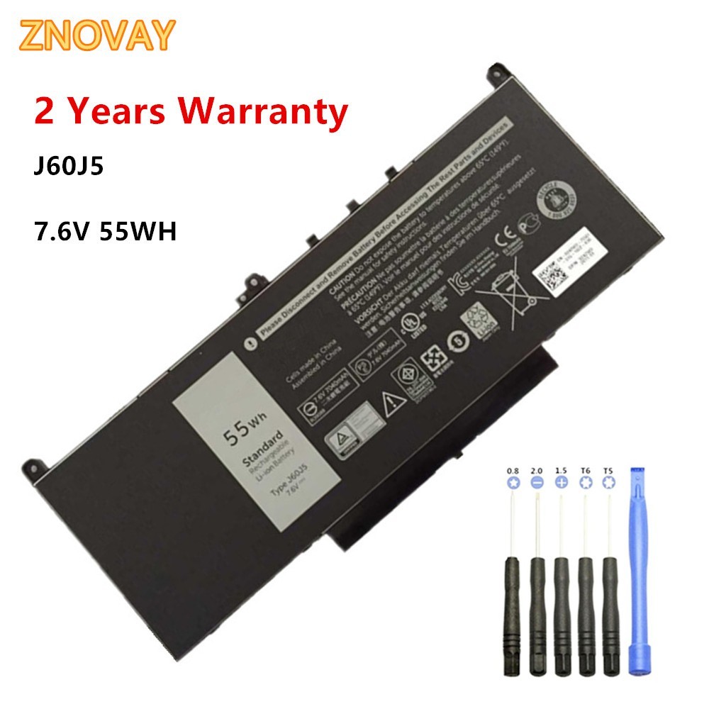 7.6V 55WH J60J5 Laptop Battery for Dell Latitude E7270, Latitude 7470 Battery MC34Y 0MC34Y J60J5