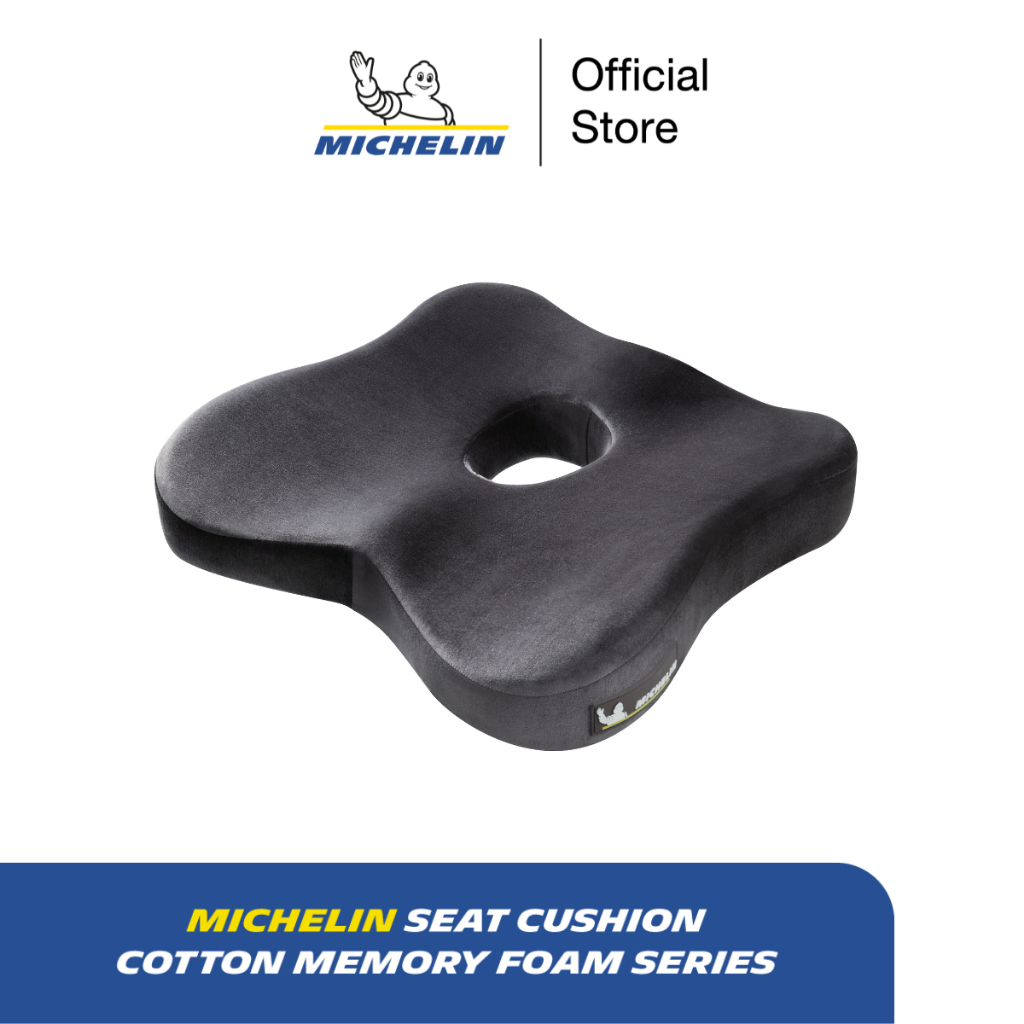 MICHELIN เบาะรองนั่งมิชลิน รุ่น cotton เมมโมรี่โฟม Seat Cushion ออกแบบตามหลักตามหลักสรีรศาสตร์  ส่งฟรี ผ่อน0% ของแท้
