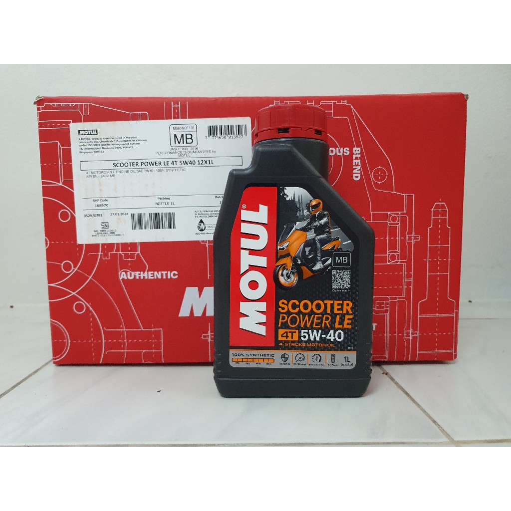 Motul Scooter Power LE 5W40 1L.x12 ยกลัง