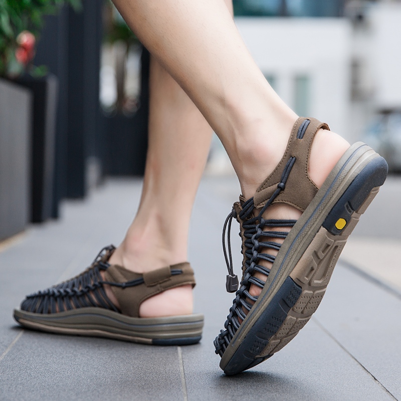 （269THB）ส่งไว🚀1-2 วัน รองเท้าแตะรัดส้น เชือกถักสาน รองเท้าเดินป่า Sandals 5 สี