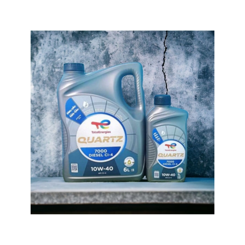 น้ำมันเครื่อง TOTAL QUARTZ 7000 DIESEL  CI-4 10W-40 น้ำมันเครื่องปี 2024 เเถมฟรี หัวเชื้อน้ำมันดีเชล