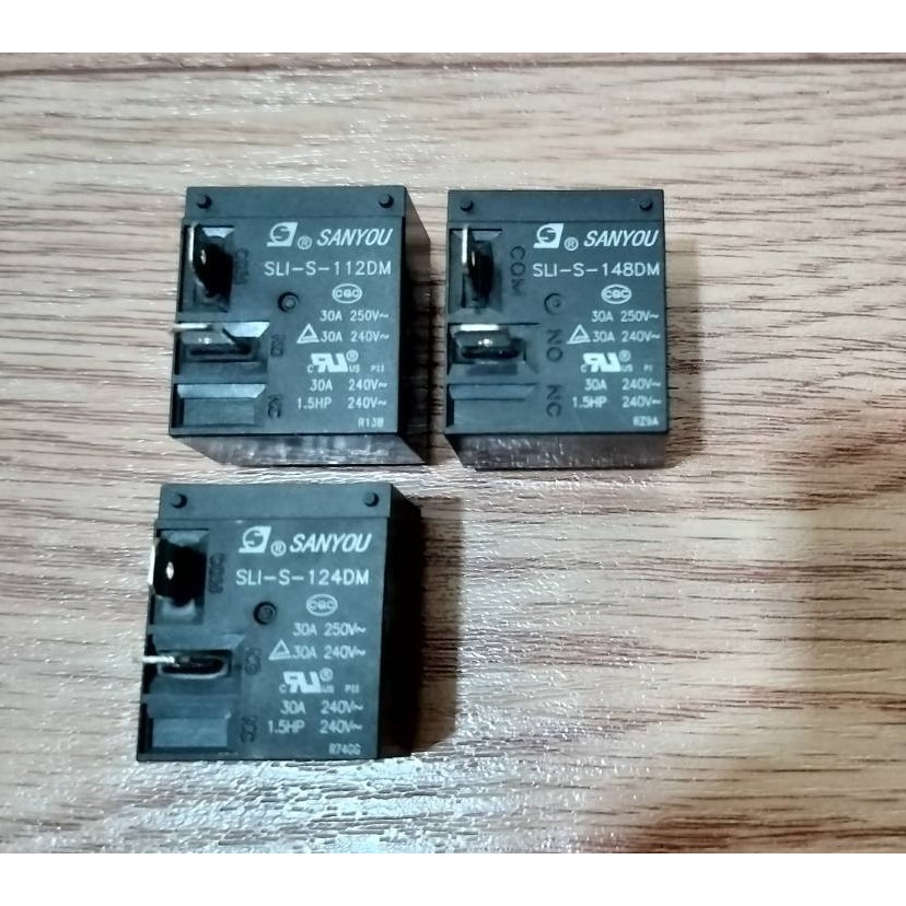 Relay SLI-S-112DM / 124DM / 148DM SANYOU 12V , 24V , 48V /เลย์เครื่องทำน้ำอุ่นไฟฟ้า, รีเลย์เครื่องปรับอากาศ 30 A 4ขา