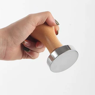 MAYA Coffee Tamper สแตนเลส 430 ก้านไม้แท้ สำหรับอัดกาแฟ espresso ขนาด 51/58mm มีสองสี (tamperที่มืออาชีพเลือกใช้) แทมเปอ