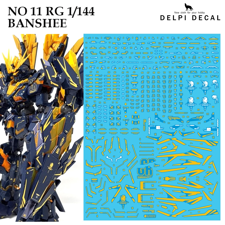 ดีคอลน้ำ [DELPI] 449 RG BANSHEE GUNDAM 1/144 [HOLO] [WATER DECAL]