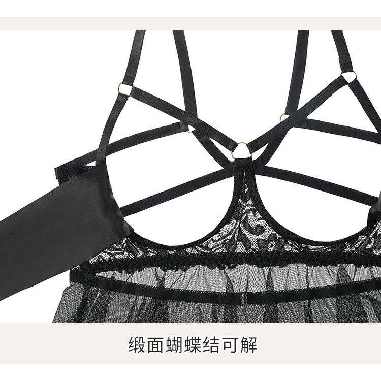 ชุดนอนตาข่ายสาวอวบ 😍ชุดยั่วเย็ด สาวอวบ✨ผูกโบว์ที่หน้าอก🚚ส่งไวจากไทย1-3วัน(H1155） - รูปที่ 3