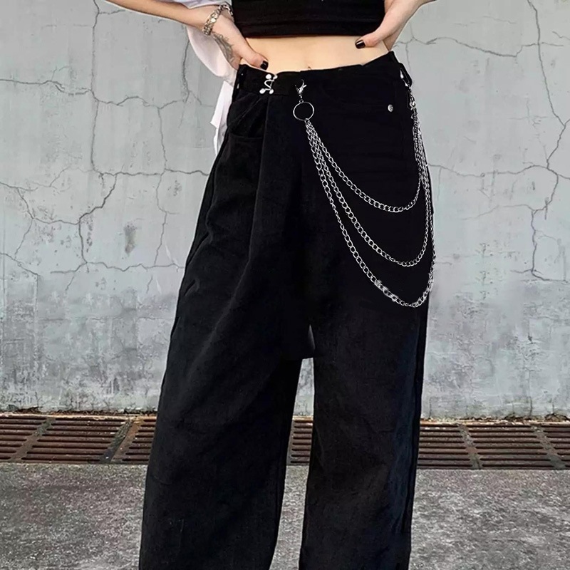 โซ่คล้องกางเกง สายโซ่คล้องกางเกง สไตล์วินเทจ สำหรับผู้ชายและผู้หญิง Punk Waist Chain Rock Trouser Chain Men's Hip-Hop