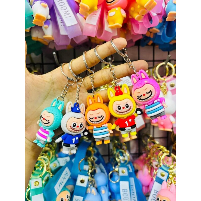 พวงกุญแจยาง lububu-Duck-crybabyแพค12ชิ้น คละลาย.เฉลี่ยชิ้นละ8บาท