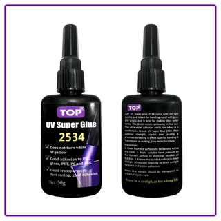 UV Super Glue TOP เหนียวแน่นทนทาน ไม่เหลือง เหมาะกับงานตืด แก้ว โลหะกับแก้ว ,พลาสติก, ABS PS PVC PET