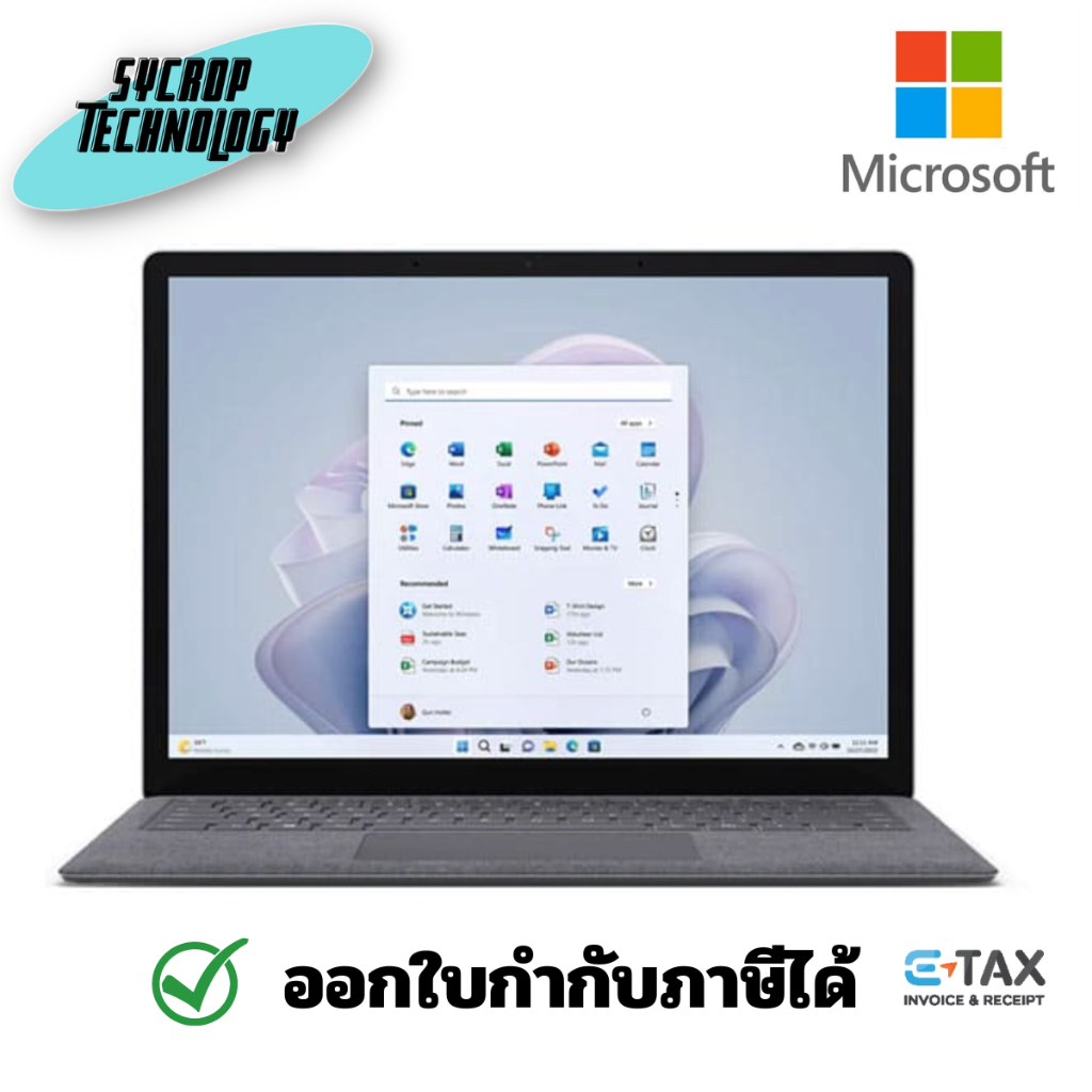 Microsoft SURFACE LAPTOP 5 13IN I5/8/256 COMM WIN11 PRO PT (R1A-00022) รับประกันศูนย์