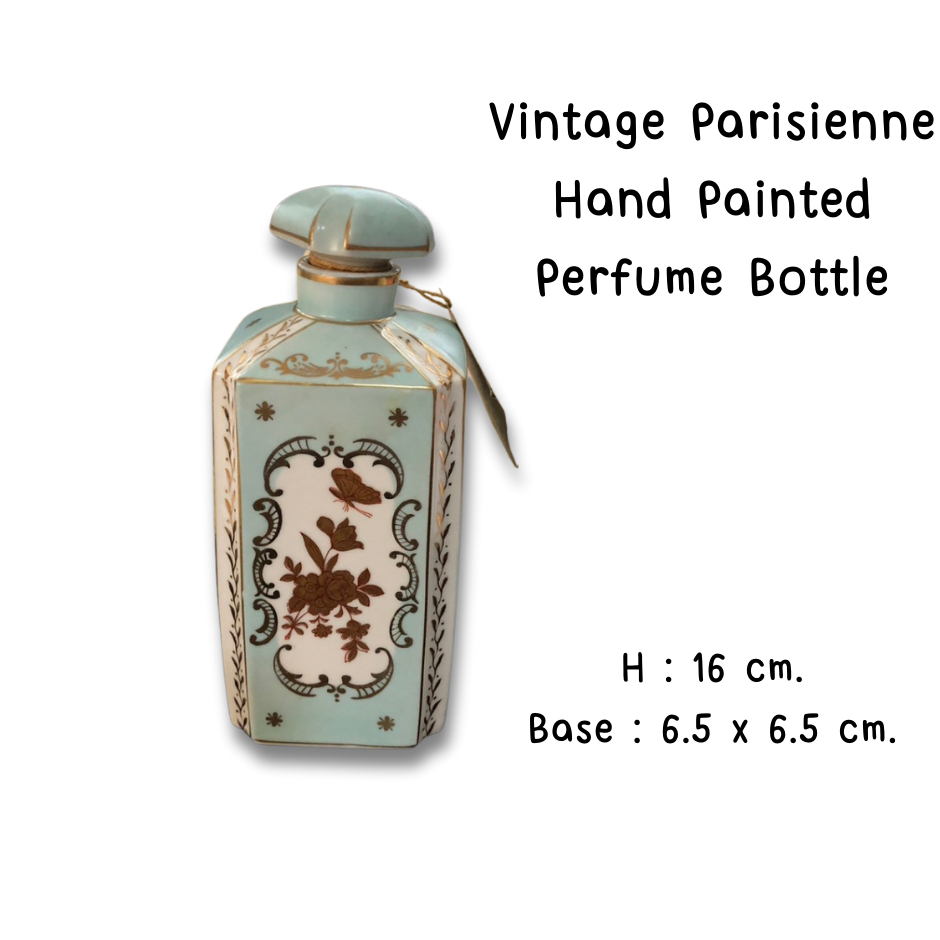 Vintage 1970's Parisienne Porcelain Perfume Bottle ขวดน้ำหอมวินเทจสไตล์ปารีส Rose Dior Perfume Bottle
