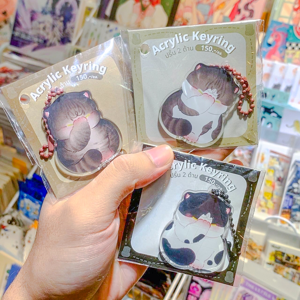 Keyring พวงกุญแจ แมวอ้วนเครียด น่ารักสุดๆ [TURTURSK]