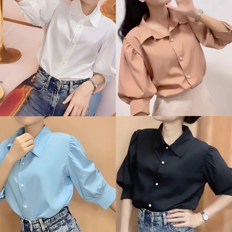 เสื้อเชิ้ตแขนสามส่วน รุ่น Hunney shirt มีหลายสีให้เลือก