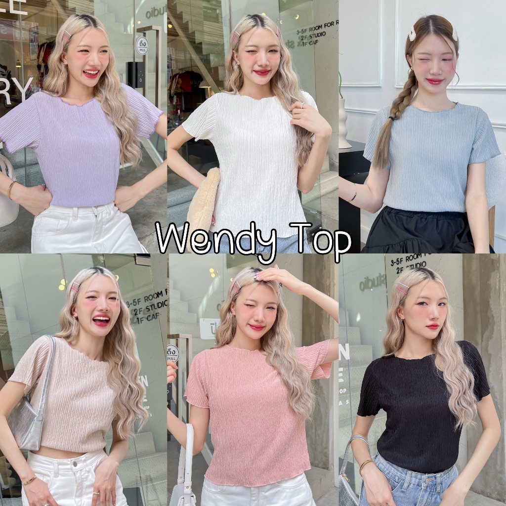 88story.th - Wendy top 6 สี พร้อมส่ง เสื้อคอแต่งระบาย ผ้ามีเทคเจอร์ ผ้านุ่มนิ่มใส่สบายมากไม่ต้องรีด 