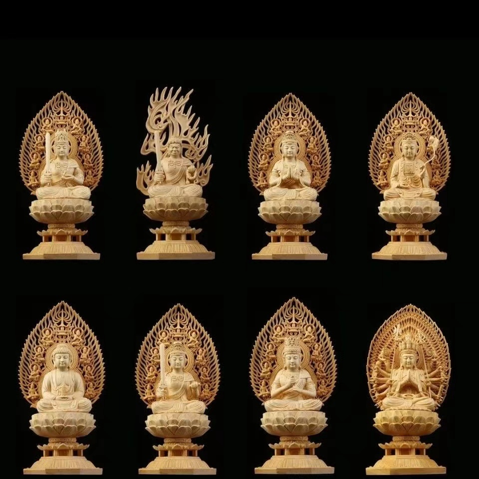 @ไม้ไผ่แกะสลักแปดพระเจ้าผู้พิทักษ์เพื่อถวายความปลอดภัยของพระพุทธรูปพระพุทธรูปพระพุทธรูป