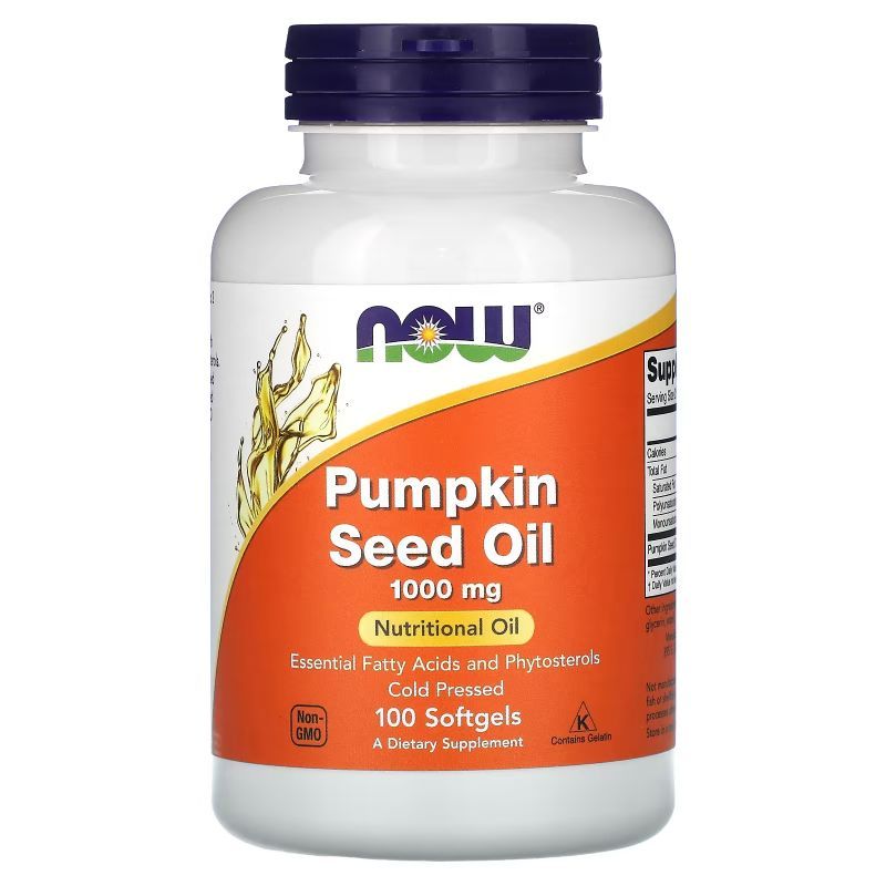 น้ำมันเมล็ดฟักทอง, NOW Foods, Pumpkin Seed Oil, 1000 mg 100 & 200 Softgels