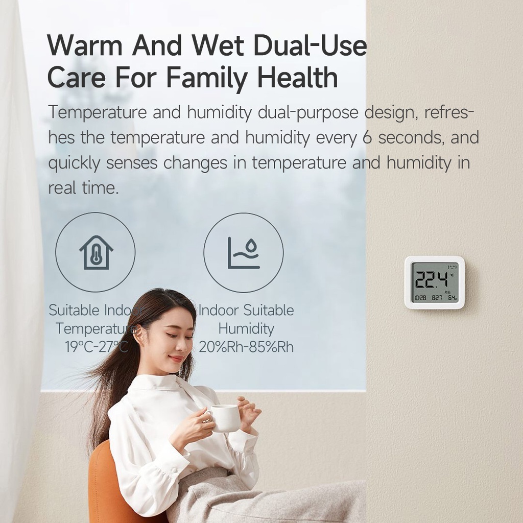 เครื่องวัดอุณหภูมิ ความชื้น 3 Temperature and Humidity Bluetooth แบบบลูทูธไร้สาย จอแสดงผล