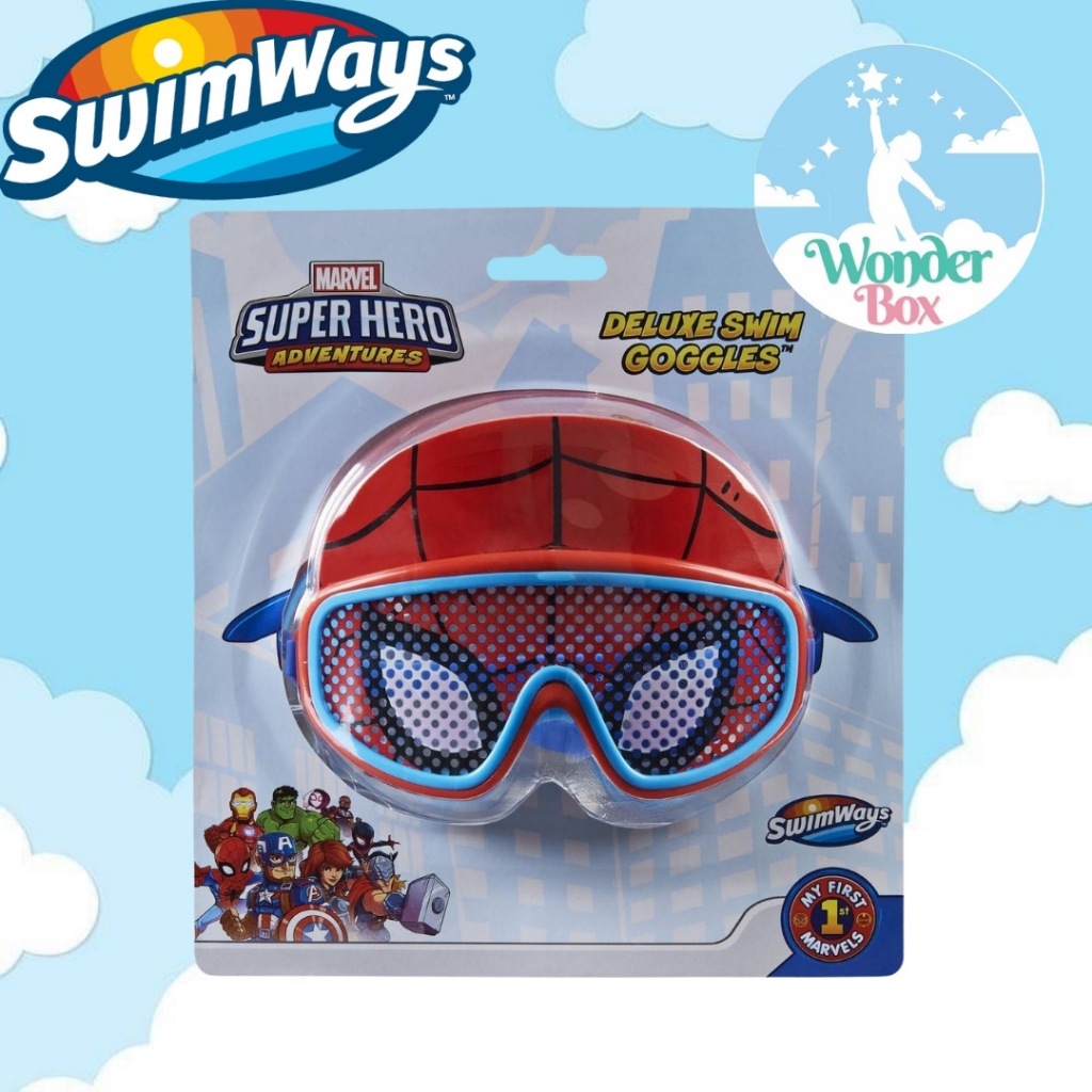 พร้อมส่ง🚗 แว่นตาว่ายน้ำเด็ก swimways swim goggles spiderman