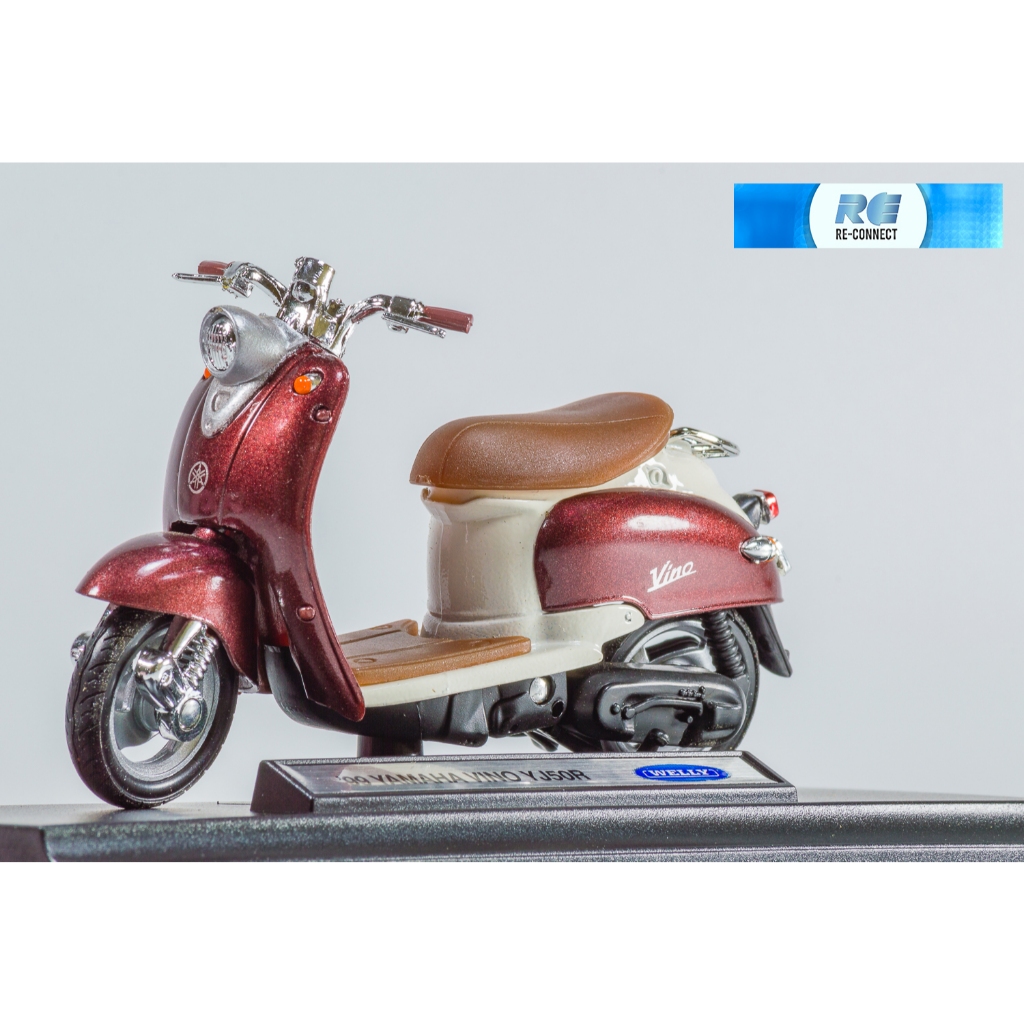 โมเดลรถมอเตอร์ไซค์ รถจักรยานยนต์ ยามาฮ่า วีโน่ ของเล่น Welly 1:18 Motorcycle 99 Yamaha VINO YJ50R Mini Scooter Model Toy