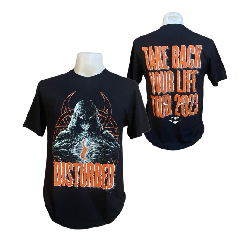 เสื้อวง DISTURBED ลาย EUROPEAN TOUR '23 TAKE BACK ลิขสิทธิ์แท้ UK (DTB01)