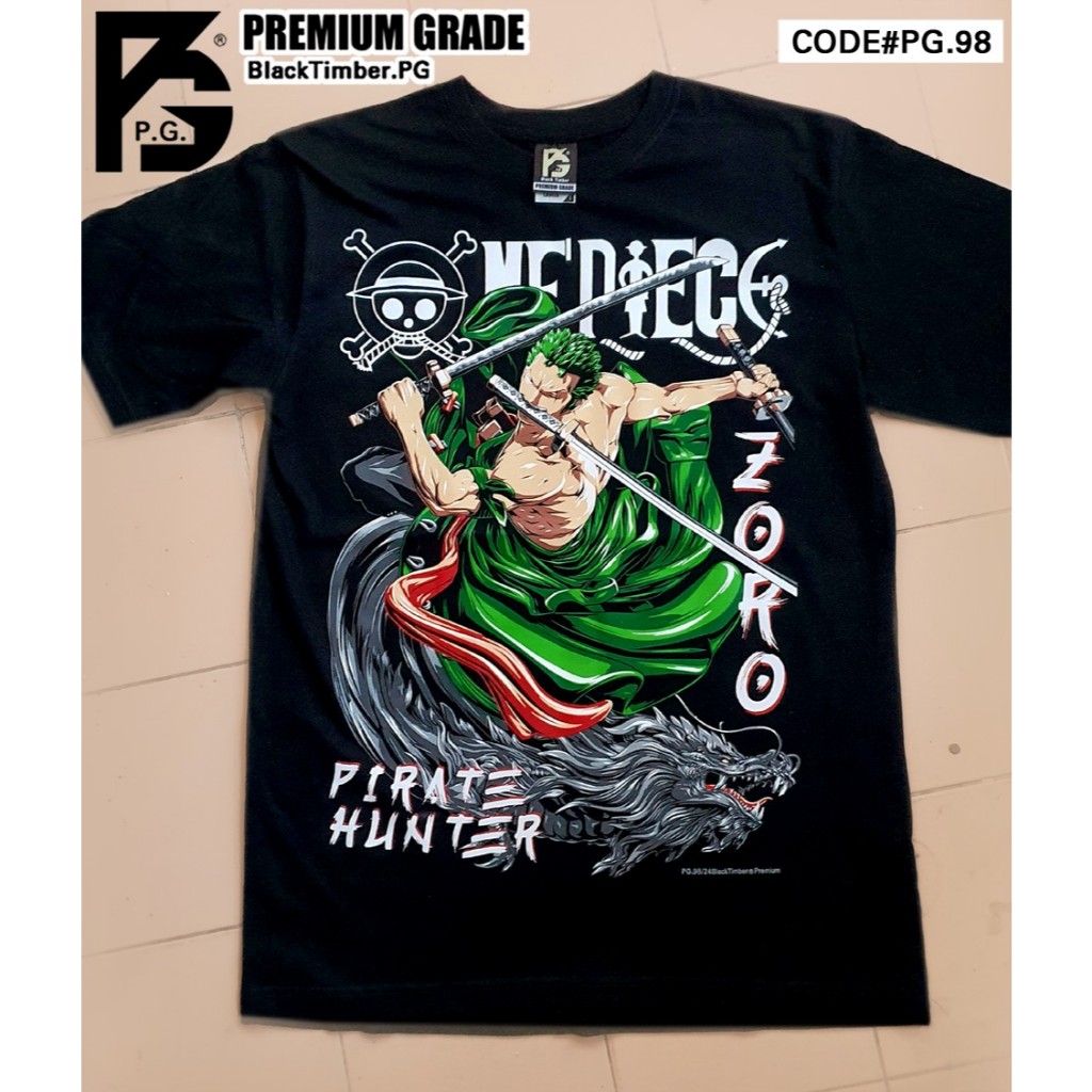 PG 98 ZORO One Piece เสื้อยืด หนัง นักร้อง เสื้อดำ สกรีนลาย ผ้านุ่ม PG T SHIRT S M L XL XXL