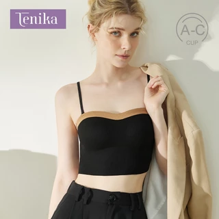 TENIKA เสื้อในผู้หญิง ถ้วยคงที่ เสื้อสายเดี่ยว บรา สามารถสวมใส่นอกบ้านได้ 3D ถ้วยไร้รอยต่อสามมิติ Bar-048