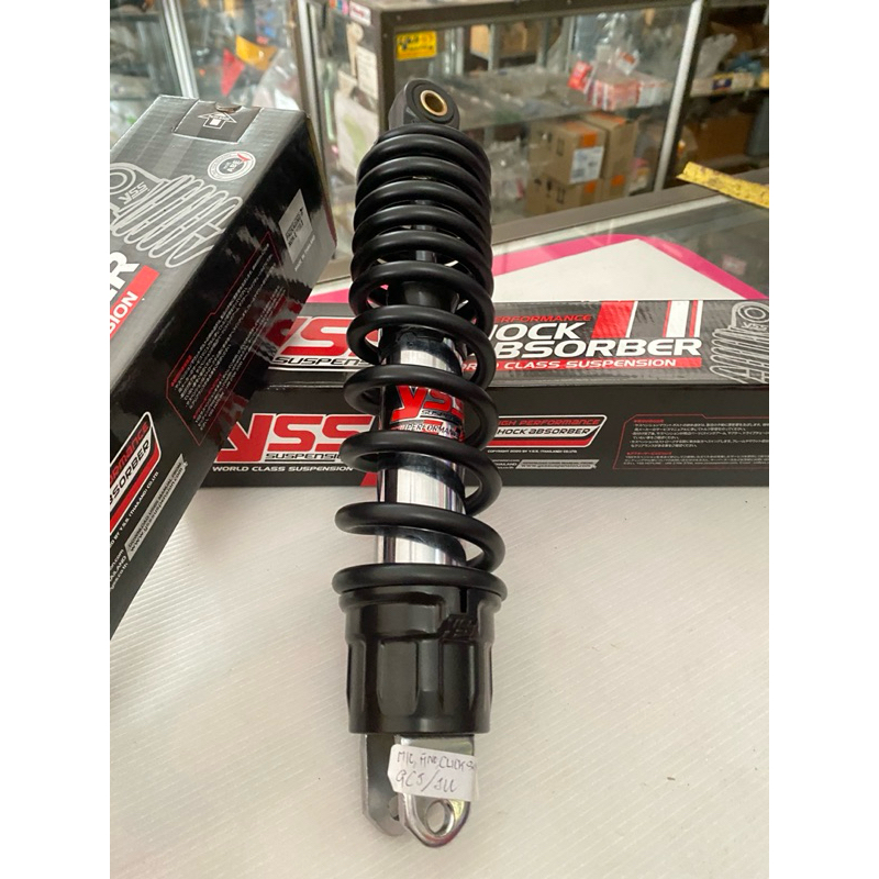 โช็คหลัง Mio Fino Click Scoopy i Icon Zoomer x Fino i ยี่ห้อ Yss pro plus สปริงดำ/ชุปโครเมียม ความยา