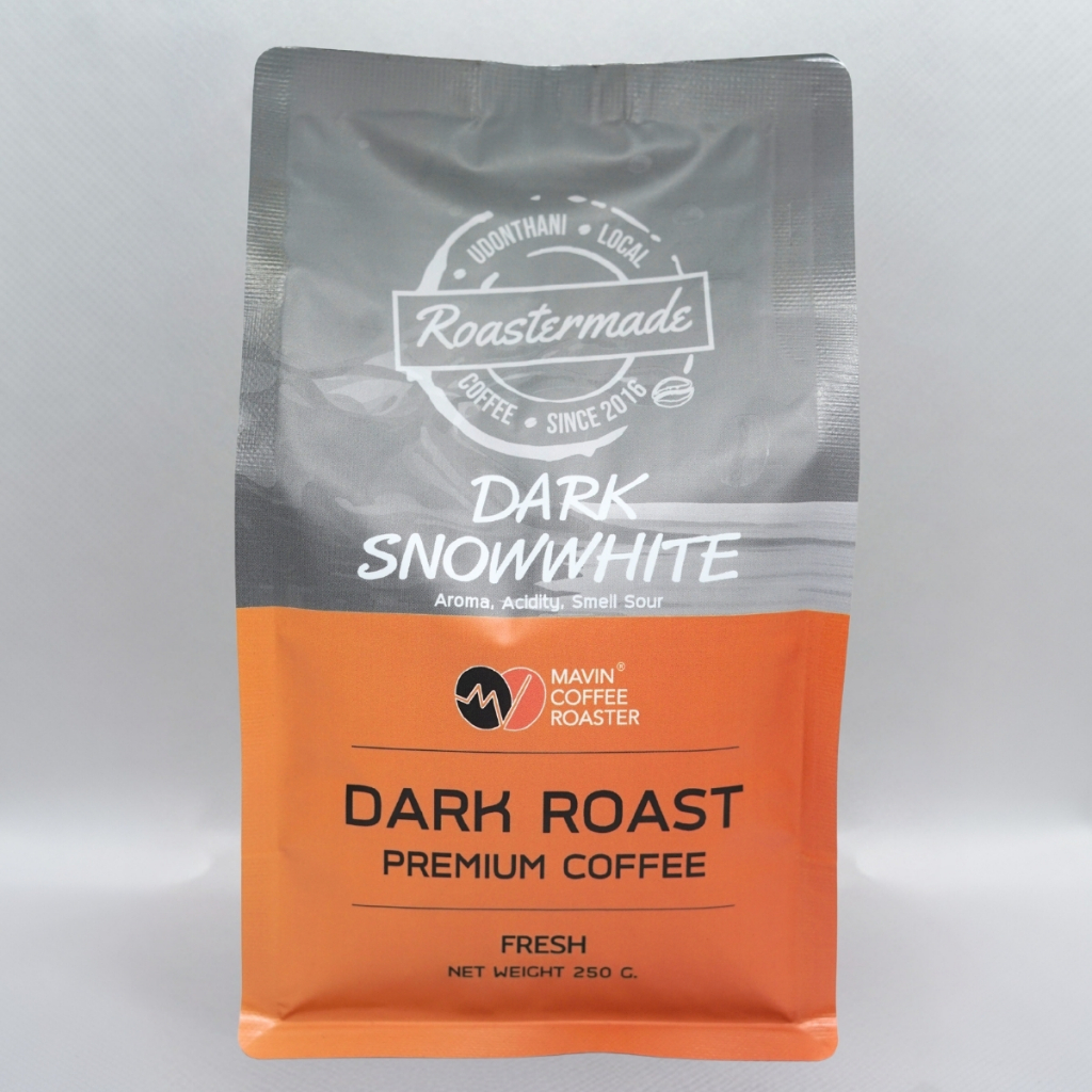 เมล็ดกาแฟอาราบิก้าแท้ มาวิน ดาร์ค สโนว์ไวท์ คั่วเข้ม 500 g. (Dark Snowwhite Mavin Coffee Bean)