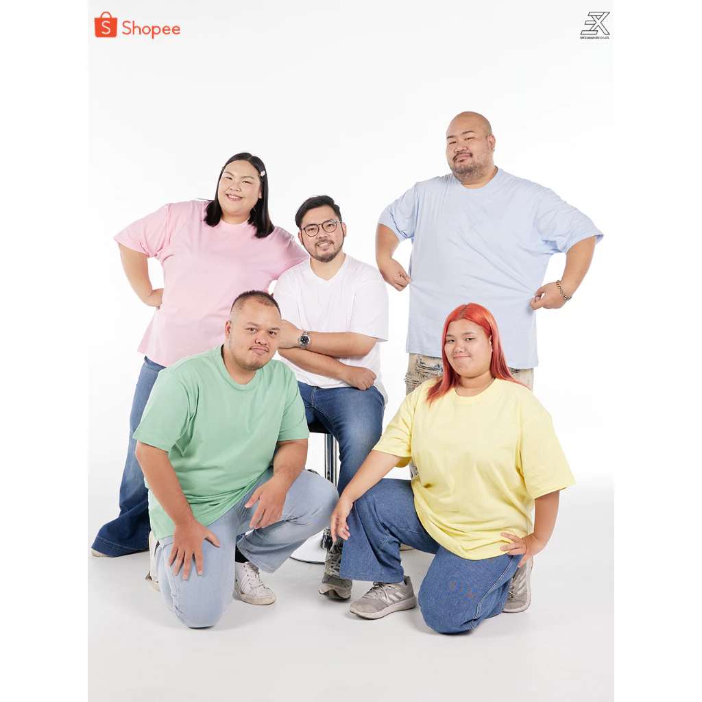 Expogarment เสื้อยืด ไซส์ใหญ่ พาสเทล Pastel คอกลม แขนสั้น คอตตอน 2XL - 6XL เสื้อยืดคนอ้วน Plus size